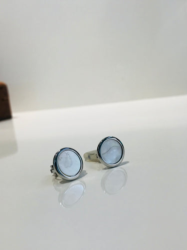 Mother Pearl CuffLink Earrings